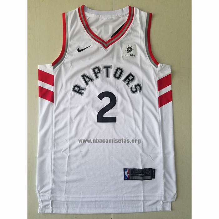 Camiseta Toronto Raptors Kawhi Leonard NO 2 Association 2018 Blanco